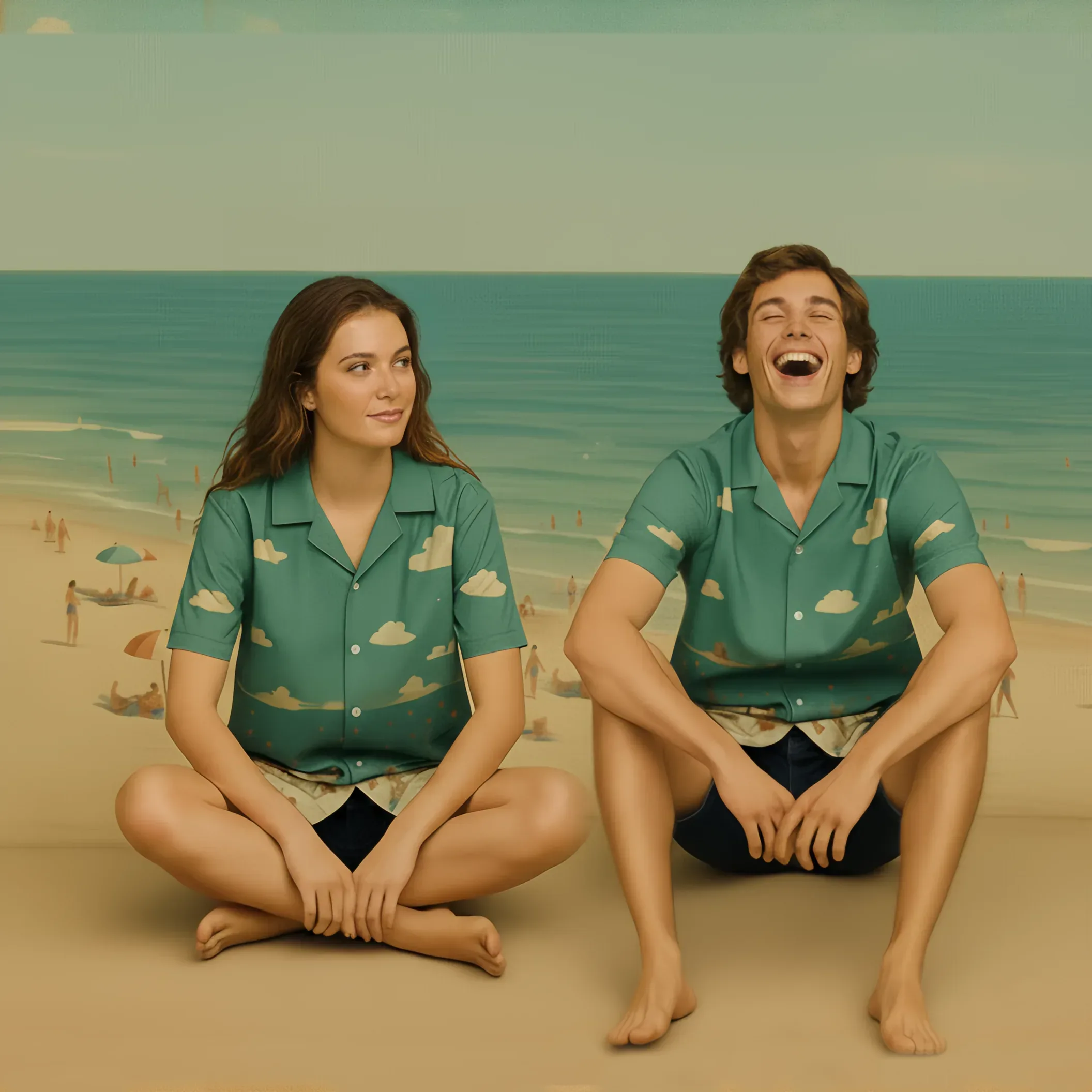 Beach Day - unisex button shirt - Imagen 4