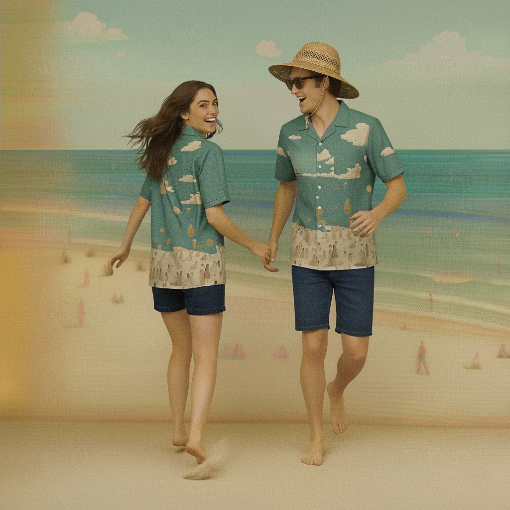 Beach Day - unisex button shirt