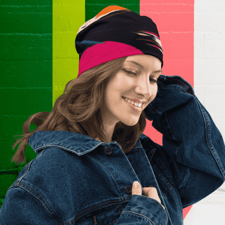 Colourful Print Beanie