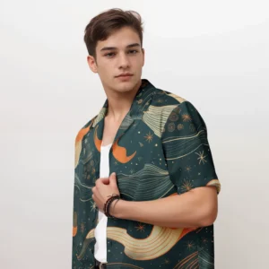Stellar vibes unisex button shirt