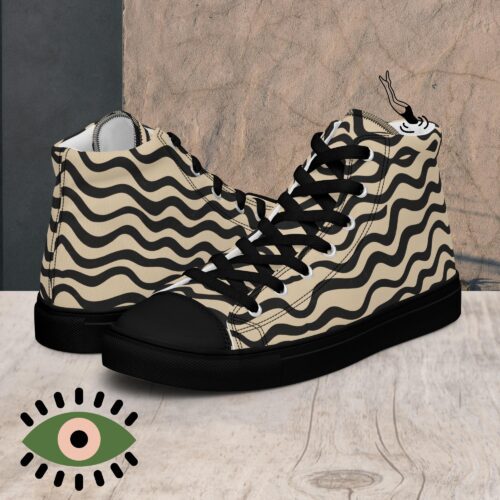 Sneakers de caña alta para hombre - Ondas Negras