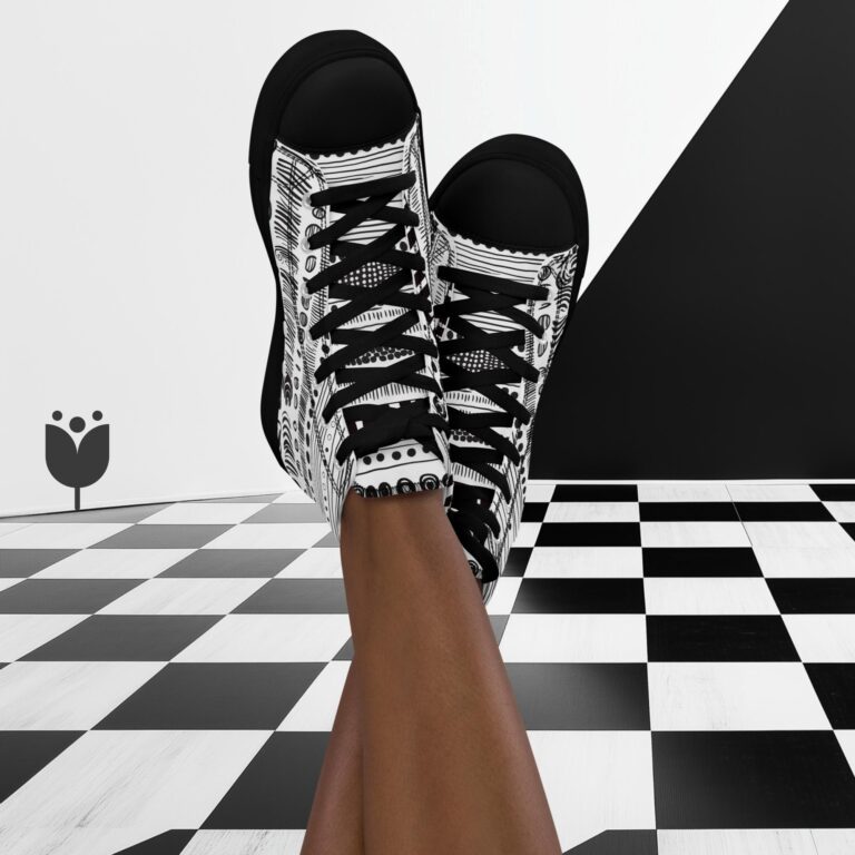 Sneakers de caña alta para mujer Cenefa en Negro