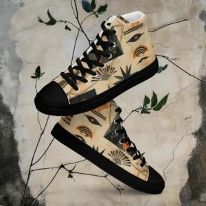 Women’s high top canvas shoes with egyptian flair