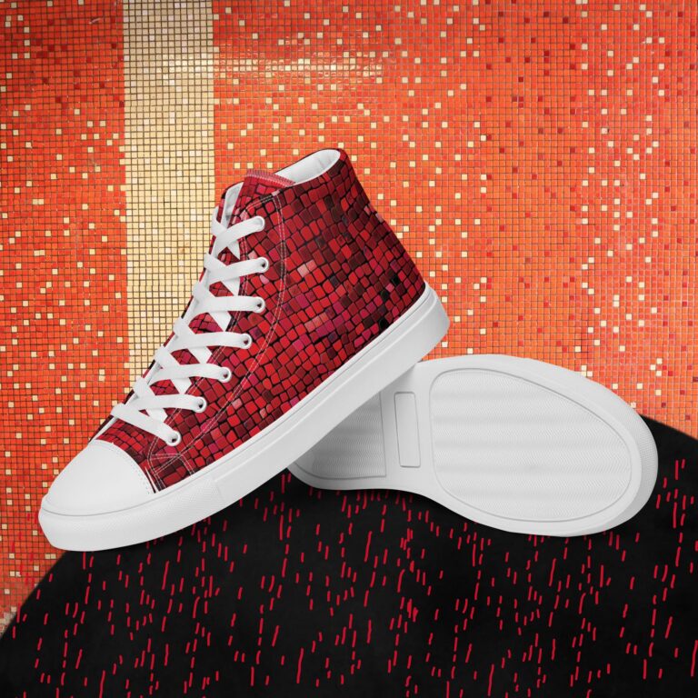Sneakers de caña alta para mujer Mosaico Rojo