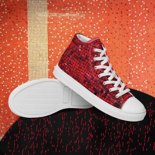 Sneakers de caña alta para mujer Mosaico Rojo