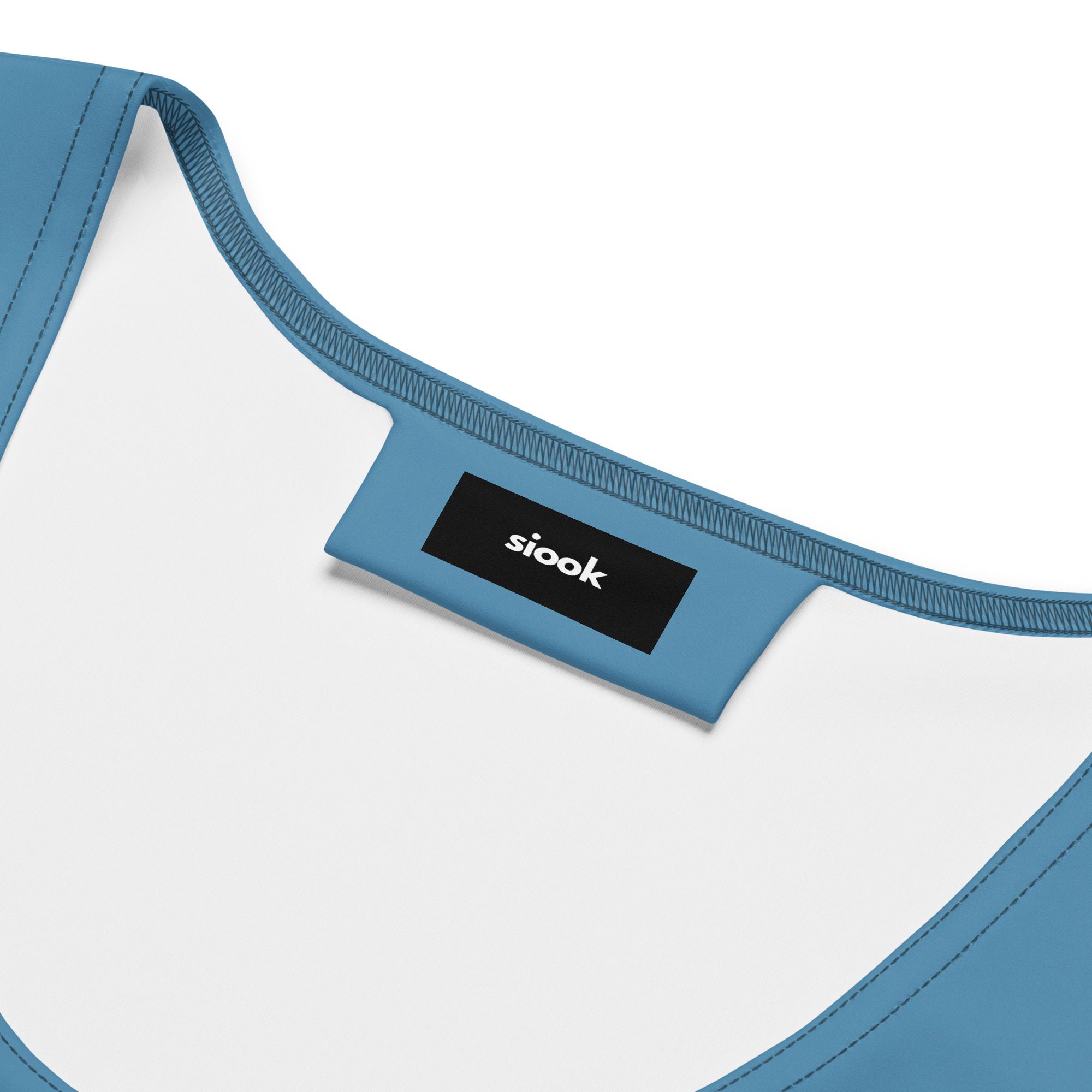 section of crop top showing tag