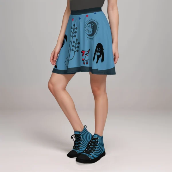 Falda Skater Mujer Simlu – Estilo A-line Acampanada – Tallas REG Y PLUS
